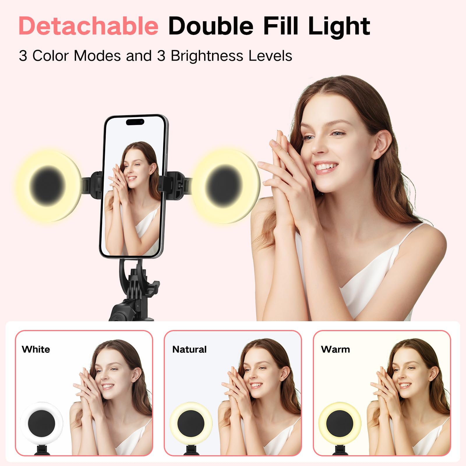 Kit per vlogging da 70 pollici, treppiede in metallo per selfie per iPhone