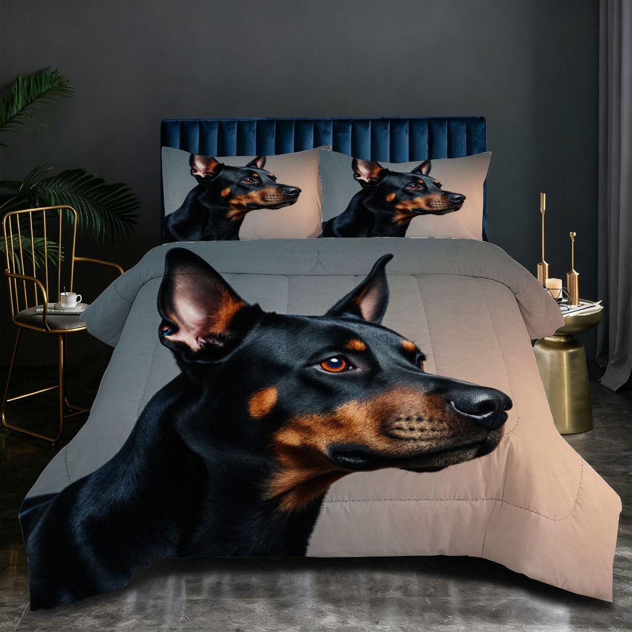 Couette 160x200 cm Chien 3D idéale pour chambre d'ado ou d'adulte