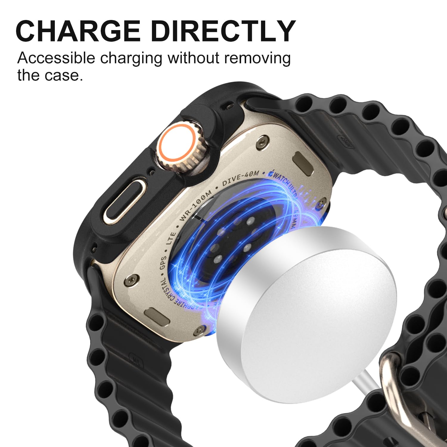 AOKUTDA Confezione da 3 custodie compatibili con Apple Watch Ultra 2/Ultra da 49 mm, protezione dello schermo in vetro temperato anti spia a 30°, copertura ultra sottile e completa, per accessori