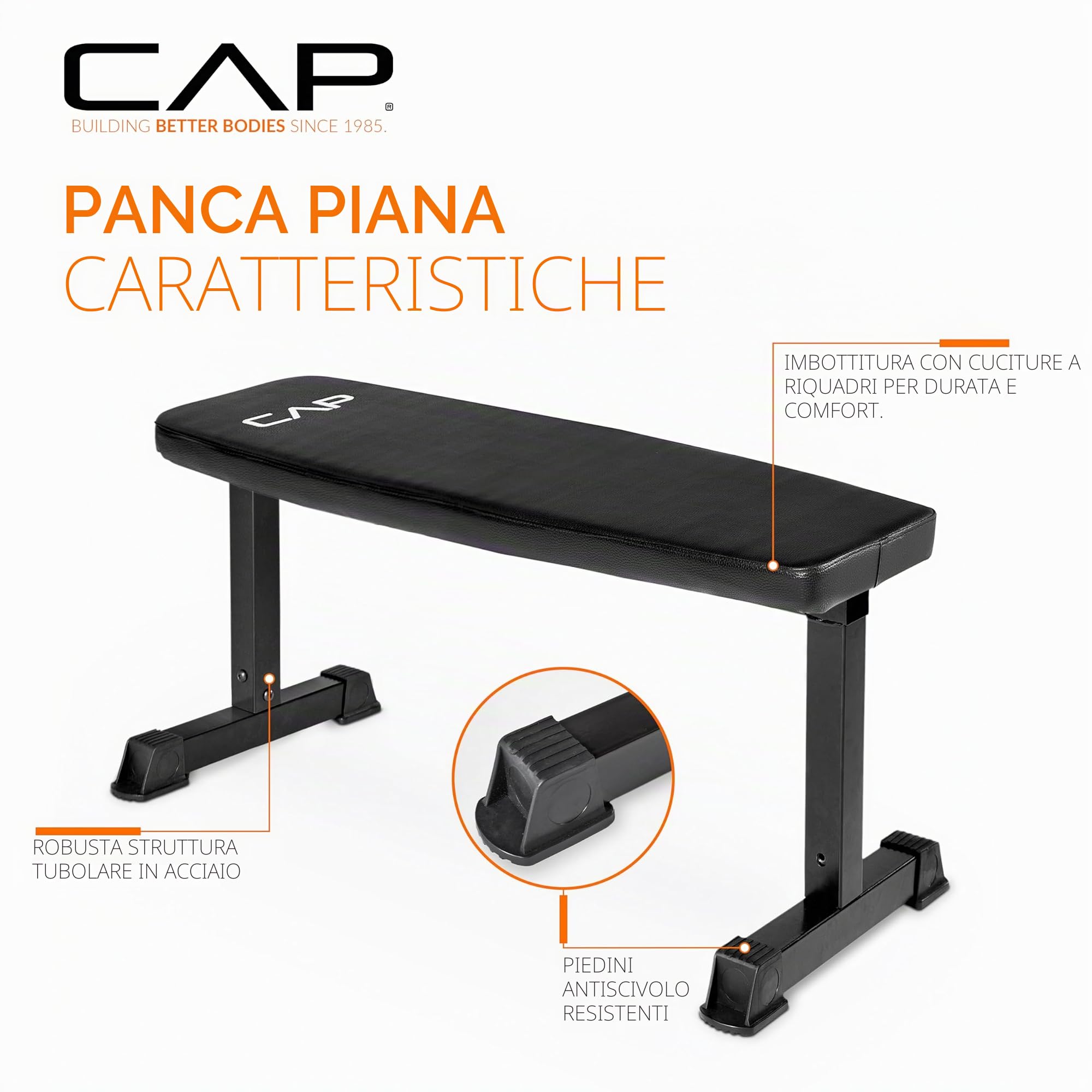 Cap Barbell Flat Weight Bench, Nero