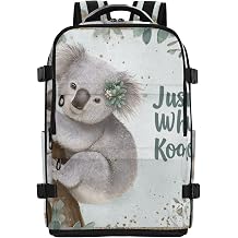 Travel Backpack for Men Women, TSA Friendly Flight Approved Sleek longwword 20L with Water Bottle Pocket 15.6 Inch Laptop Bag, Just A Girl Who Loves Koala