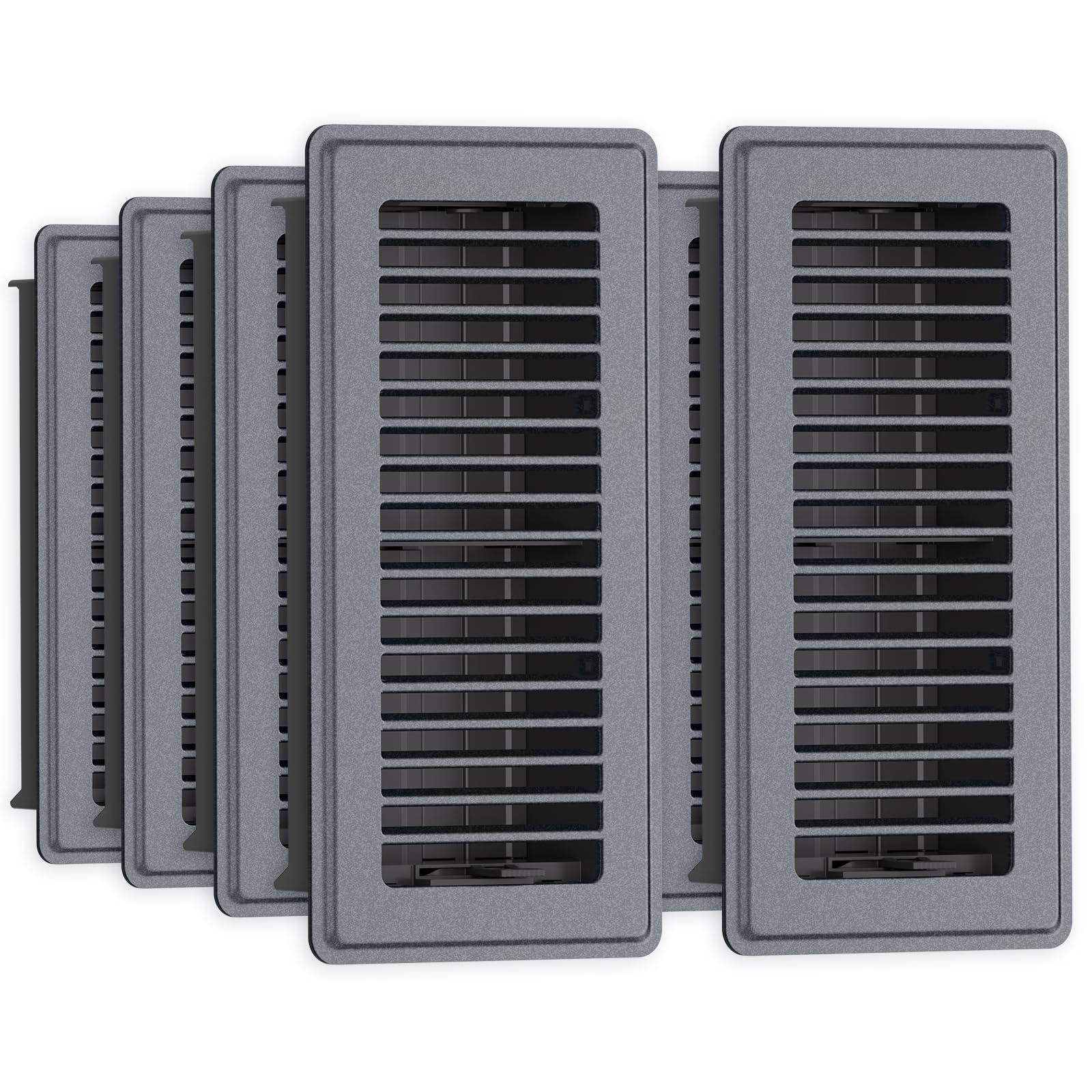 Photo 1 of JSLIN 4x10 Floor Register, Gray (8-Pack)
