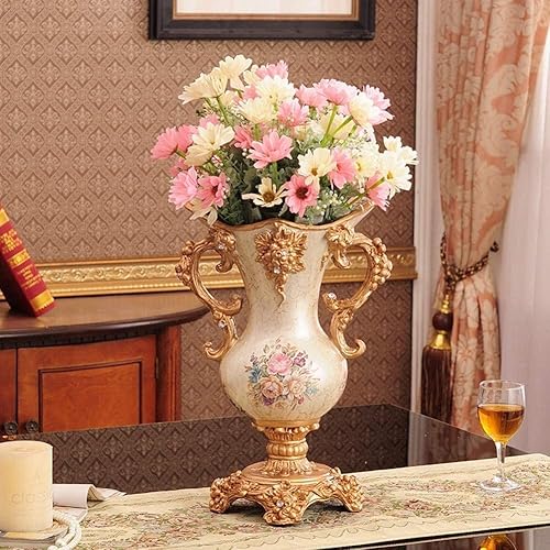 Miniatura 2 de Floreros grandes de resina retro de estilo europeo para sala de estar, comedor, centro de mesa, dormitorio, oficina, hotel, decoración del hogar,