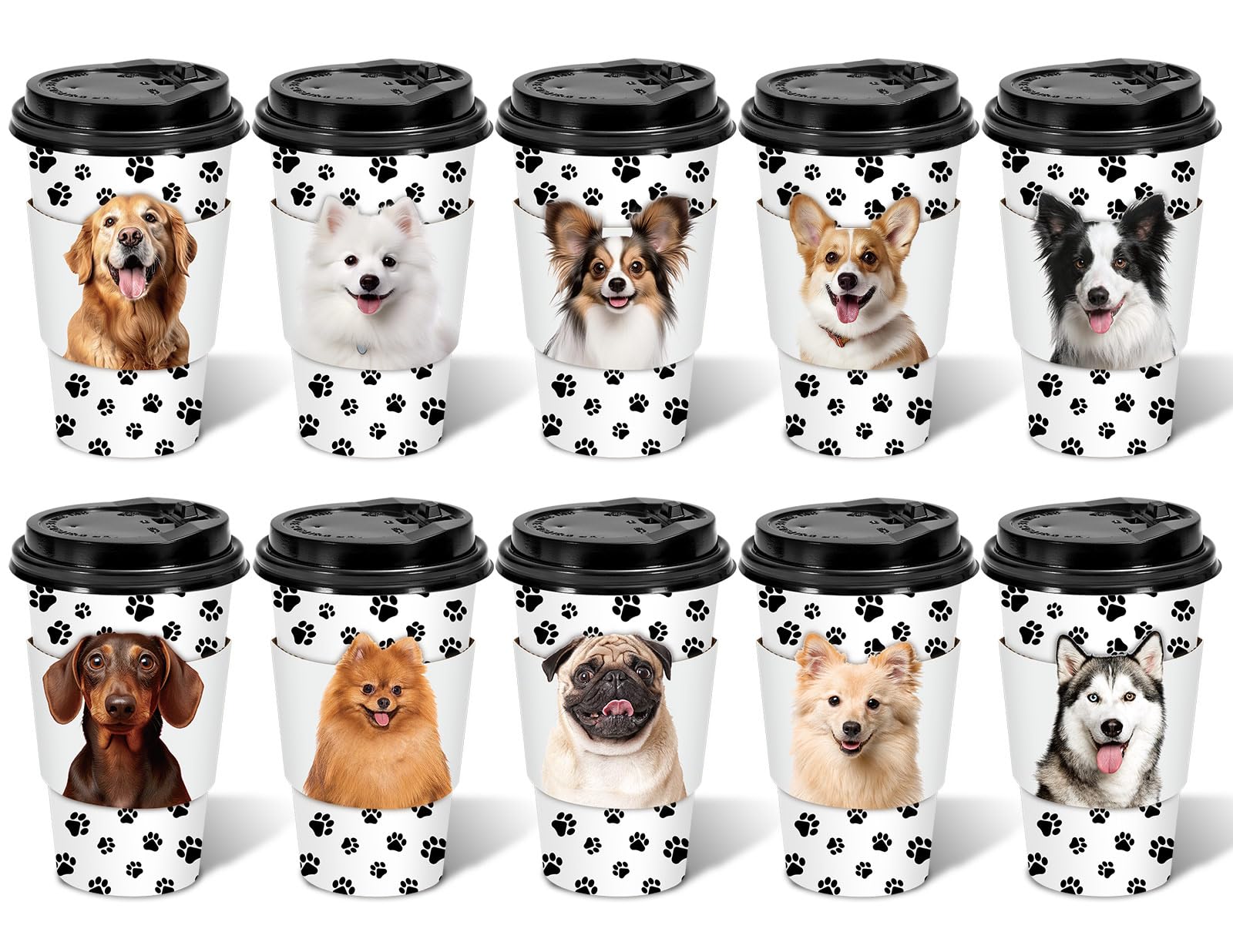 Amazon.com: JarThenaAMCS 80 Set Dog Puppy Theme Disposable Coffee Cups ...