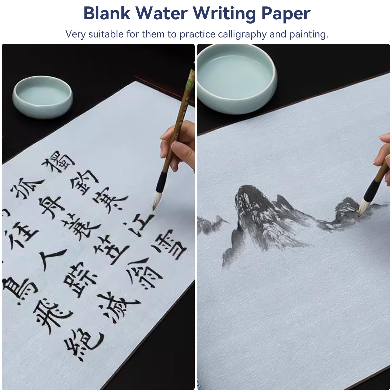 Chinese Water Writing Paper, 15 x 30.7inch Reusable Calligraphy Practicing Tool for Beginners - Water Writing Cloth With Practice Paper - Image 3