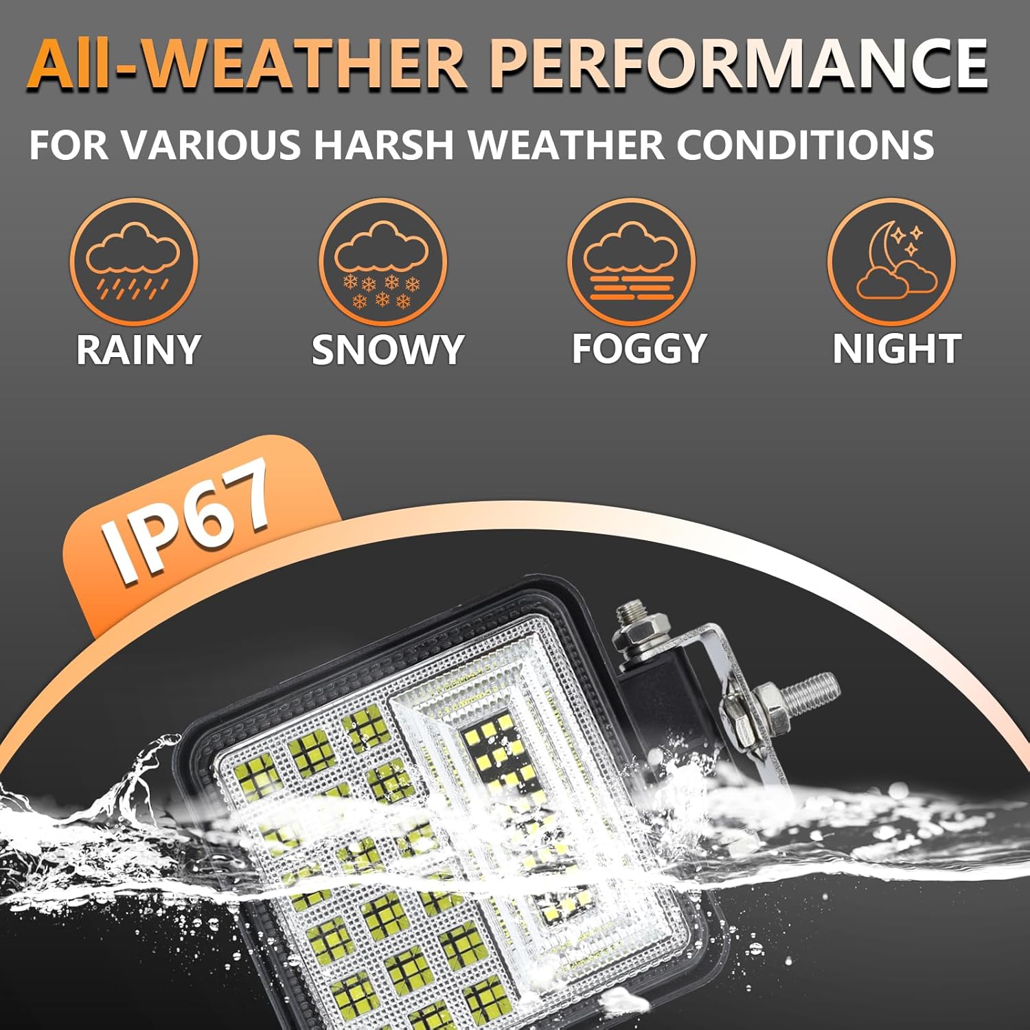 LED Light Pods, 4 Inch 126W Square LED Work Light, 12V 24V Spot Flood Beam Off Road Lights, Led Driving Fog Lights for Truck Pickup Boat Golf Cart SUV ATV UTV (20 Pack)