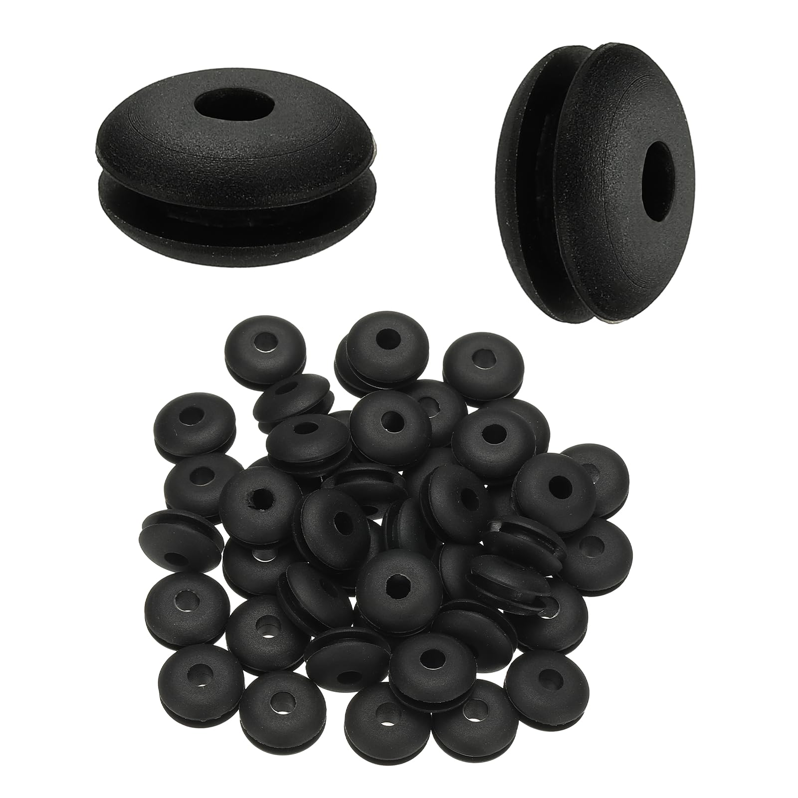 PATIKIL 100pcs Cable Railing Rubber Grommets for 1/8" 5/32" Cables, Cable Railing Grommet Hardware Kit for Metal Running Tube Posts Deck Wire Rope Protective Sleeves, Black