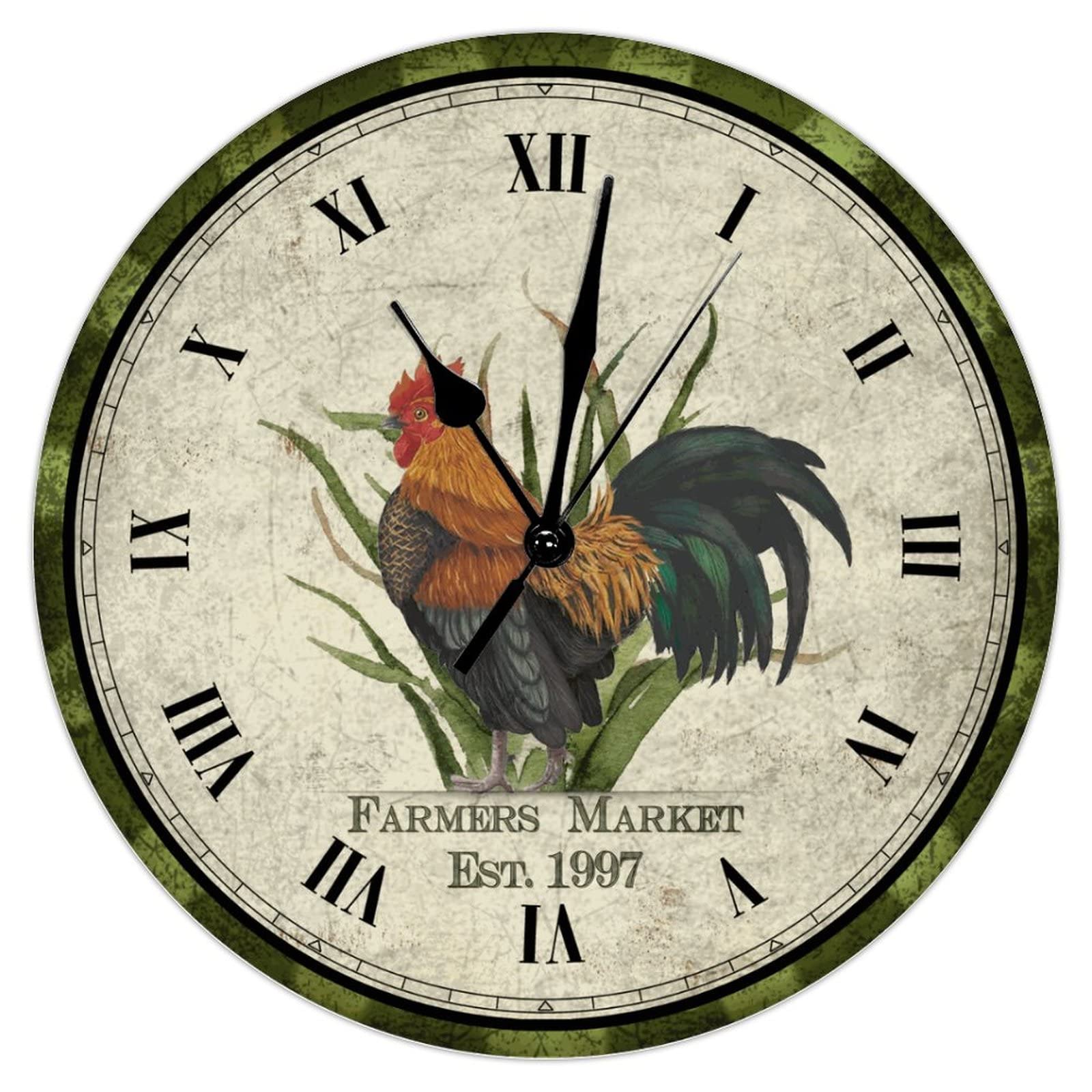 Horloge murale personnalisée style grange pour cuisine et salon campagnard