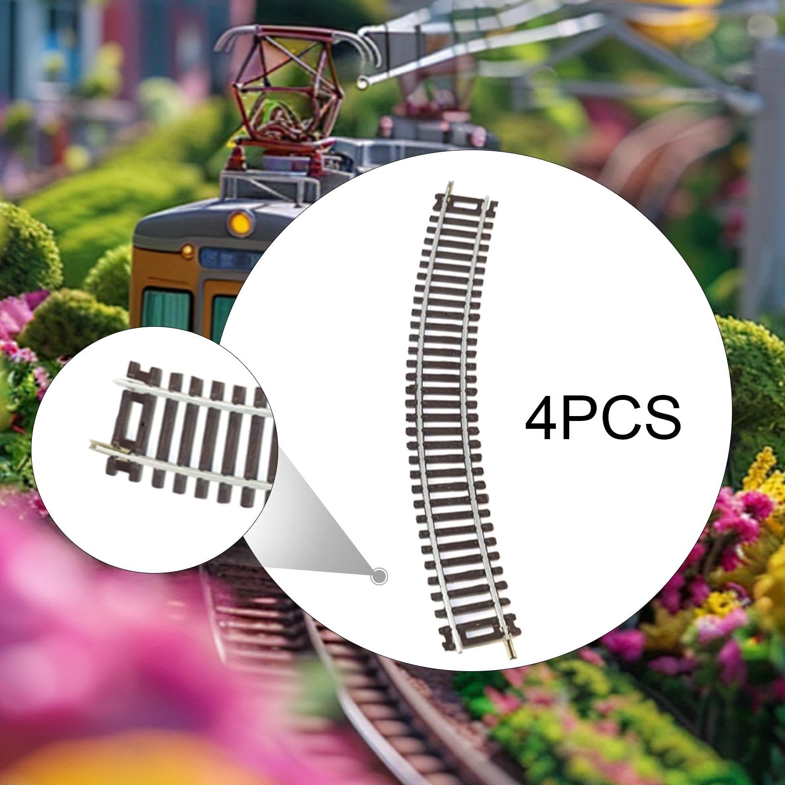 Lot de 4 Pièces de Rails de Train Miniatures à L'échelle Ho pour Activités de Bricolage Au 1:87, 25 Cm X 2.8 Cm