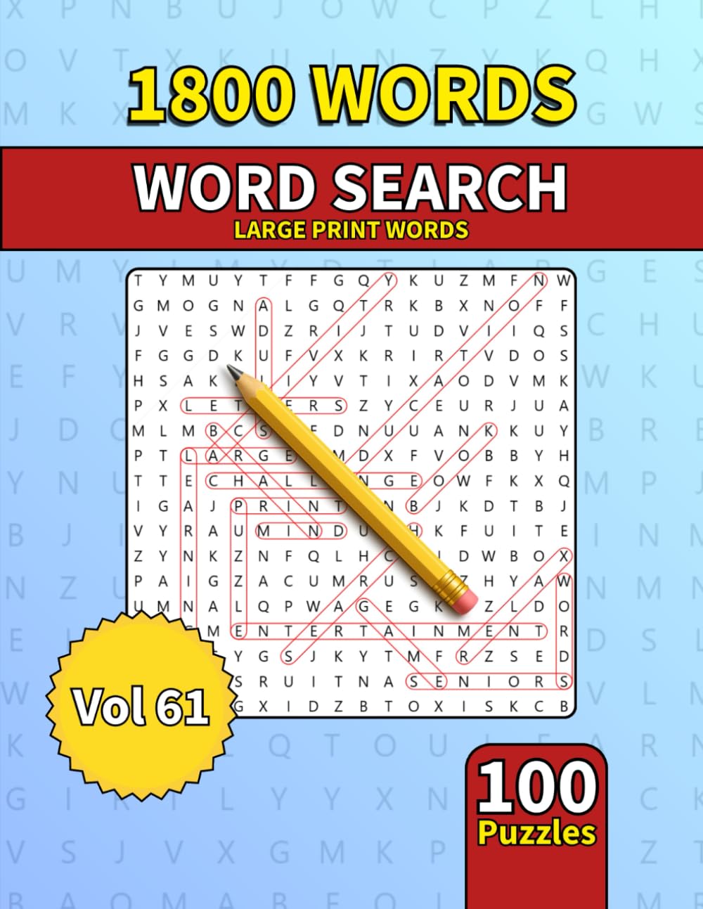Large Print Word Search Book for Adults: 1800 Words - 100 Puzzles - Varied Themes - Perfect for Adults, Seniors & Teens - Vol 61