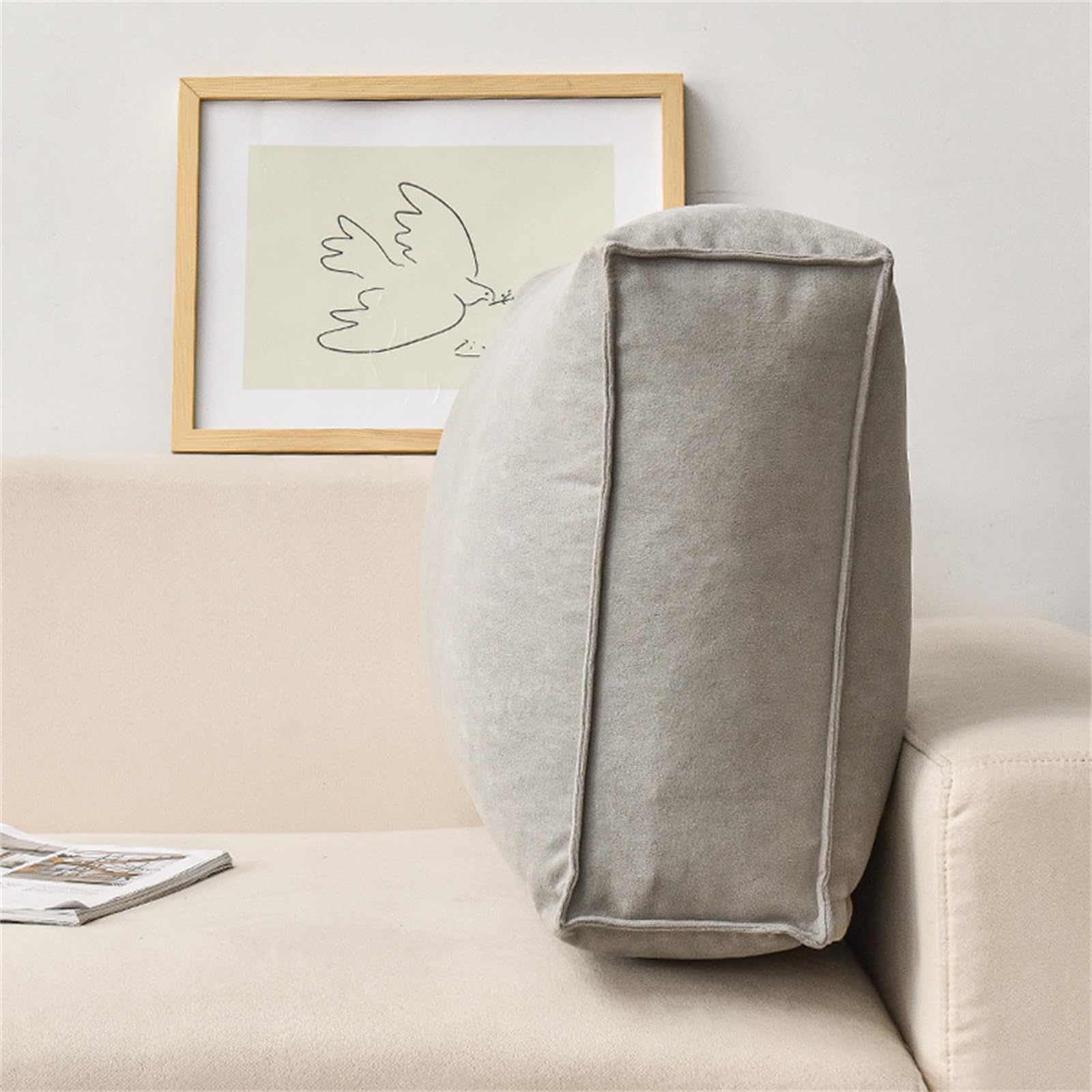 Morbuy Cojin Lectura de Respaldo para Cabecero de Cama, Respaldo Cama Suave Almohada de Lectura Cómodo Cojin Lumbar Respaldo Sofa Extraíble (Gris Oscuro,70x12x45cm)