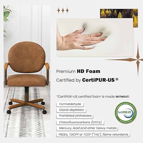 Miniatura 5 de Chromcraft Douglas - Juego de 4 sillas de comedor informales con ruedas giratorias para cocina