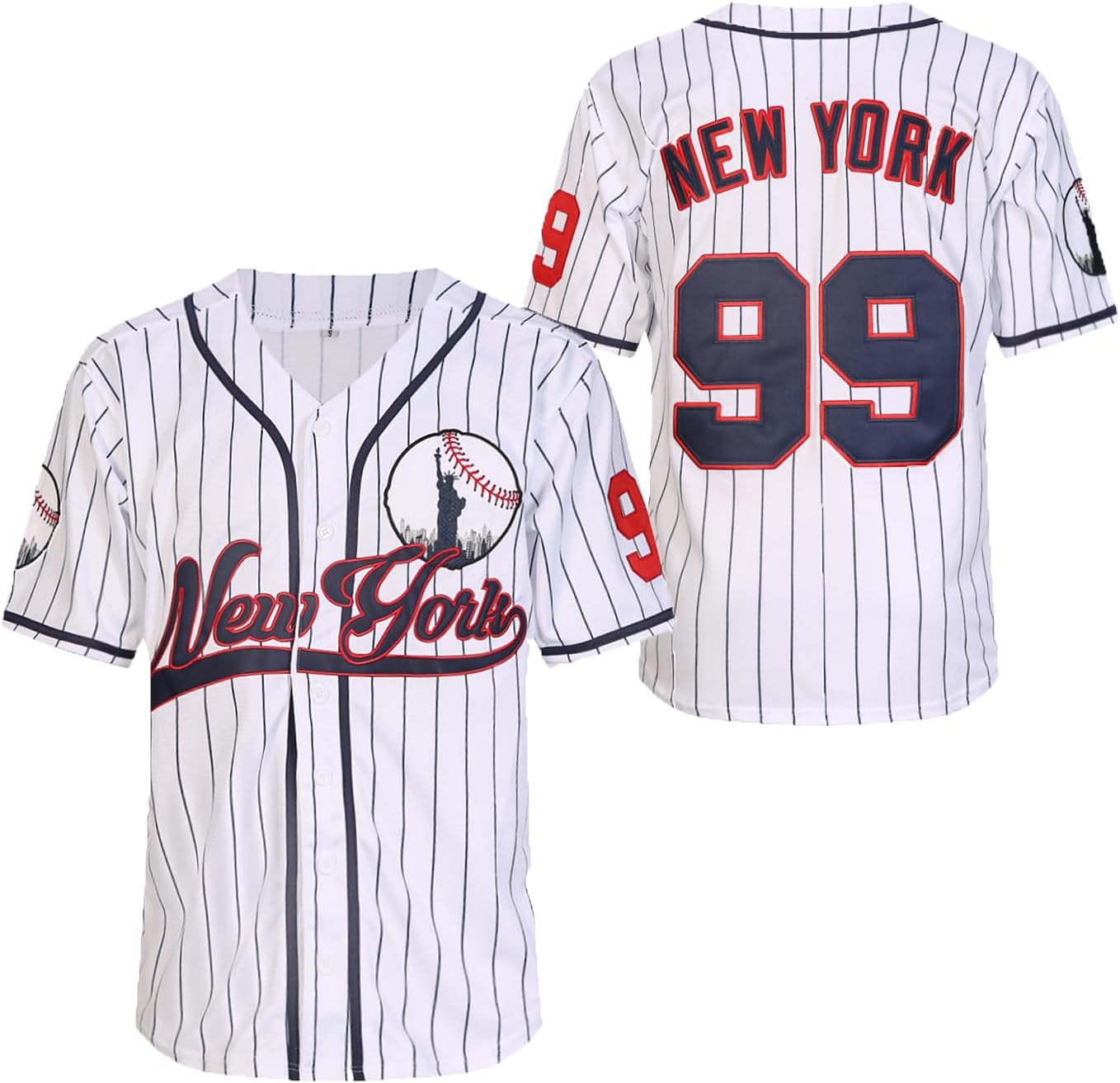 Stitched New York 99 Baseball Jerseys Shirts Hip Hop Button Down Men's Clothing for Party Xmas Gift