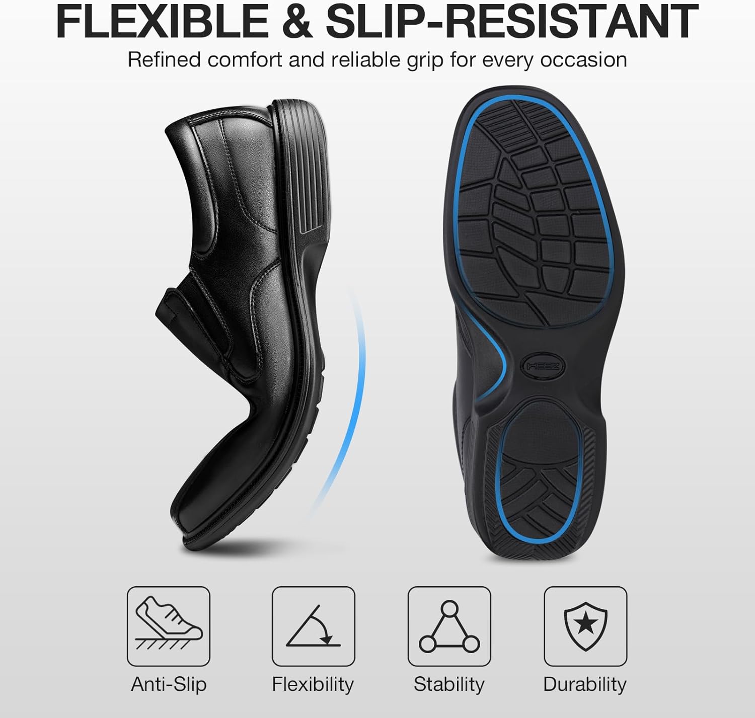 HEEZ Mens Loafers, Split Leather Oxford Dress Shoes for Men, Formal Casual Business Shoes - Image 4