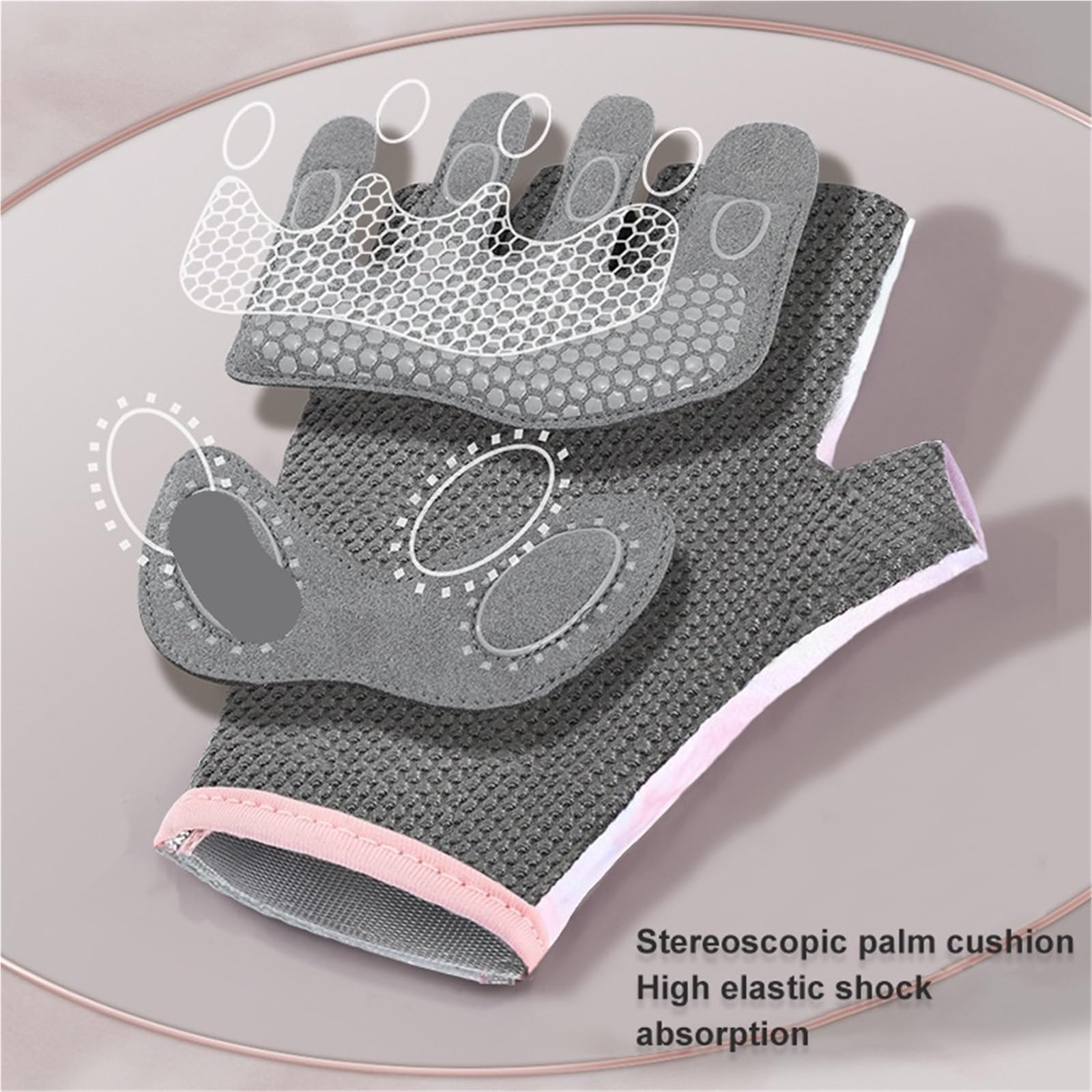 Guanti da Fitness Guanti Sportivi Donna Yoga Fitness Allenamento Antiscivolo Ammortizzatori Mezze Dita Guanti Resistenti all'Usura Traspiranti per Fitness(Purple,L)