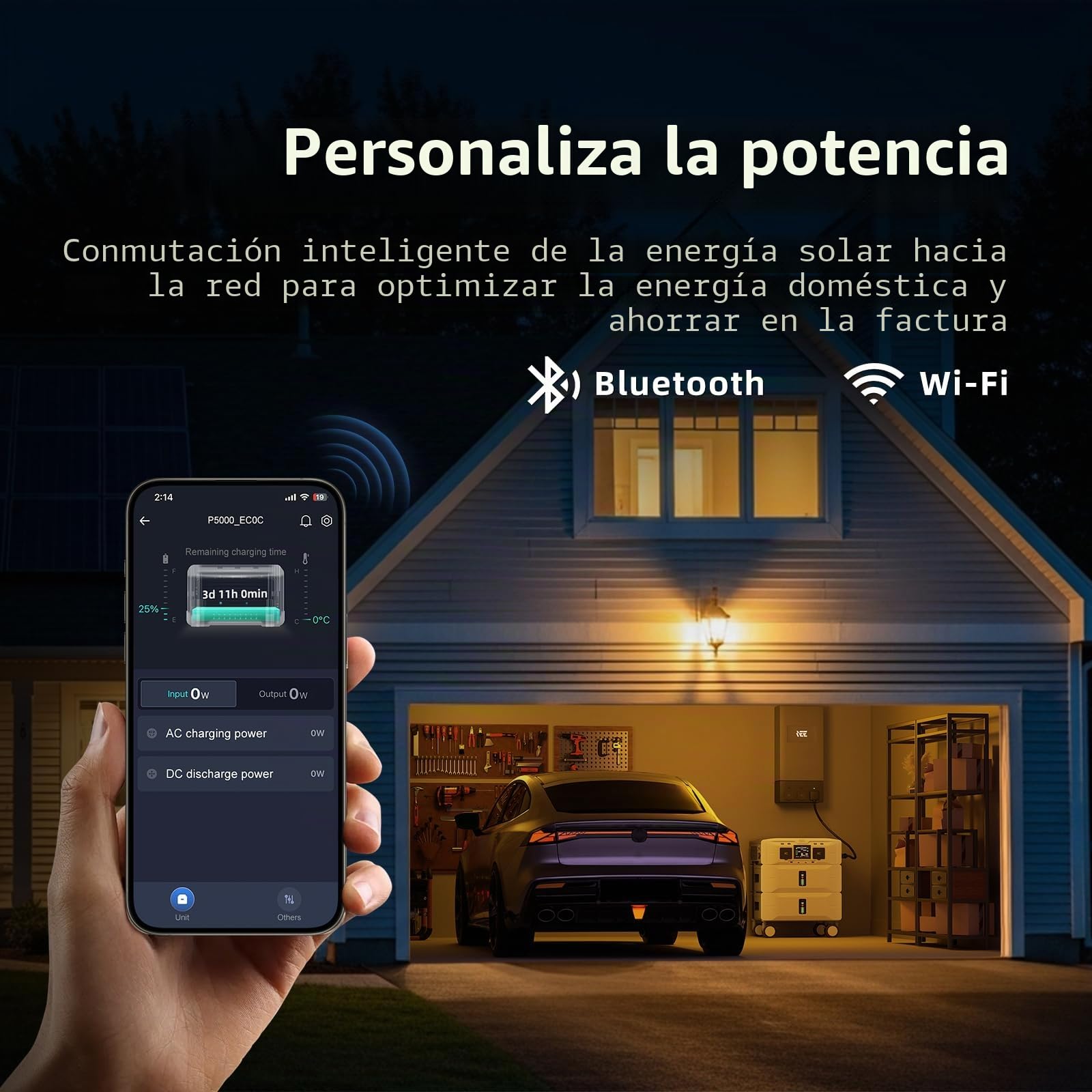 IEE 10.24kWh Estación de Energía Portátil SE5000, 5000W Generador Solar, Ampliable Hasta 10 kWh, App, 11 Puertos, Batería LiFePO4, Power Station para Camping, Caravana y Emergencias