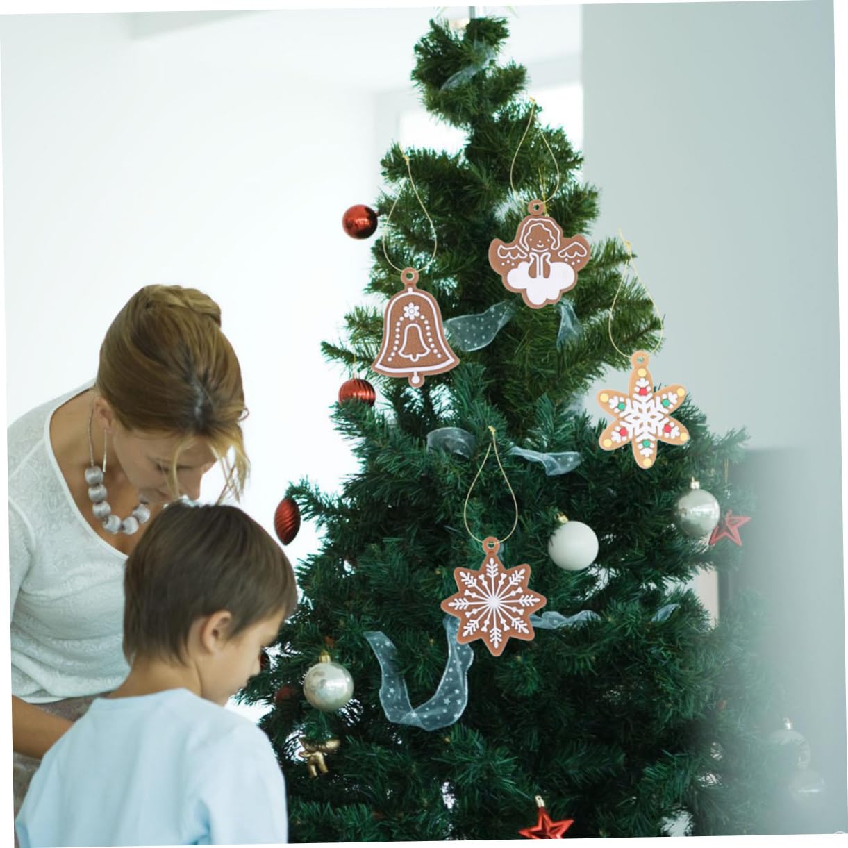 ABOOFAN 3 Stück 28 1 Weihnachtsbaumanhänger Dekorationen Weihnachtsfestbevorzugungsgeschenk Hängender Weihnachtskranz Weihnachtsbaum Hängende Verzierung Lebkuchenmann Weihnachten
