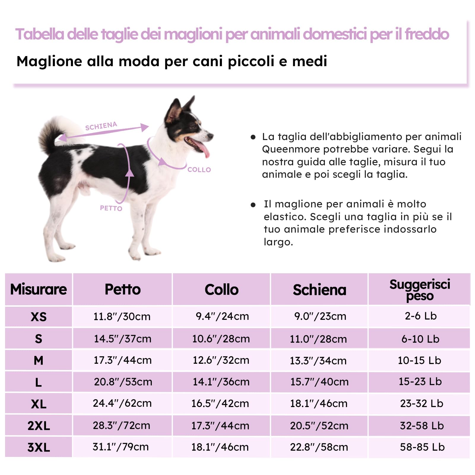 Queenmore Maglioncino Cane Taglia Grande Maglione Cane Bassotto Caldo Felpa Cane A Collo Alto Ritorto Vestiti per Cani Gatti Maglione Elastico per Bulldog Francese Barboncino Chihuahua, Lilla, L