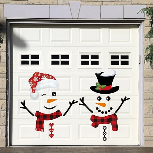 Vista 22 de Ferraycle Decoración magnética para puerta de garaje, decoración de puerta de garaje de Navidad, calcomanías para el refrigerador, calcomanías