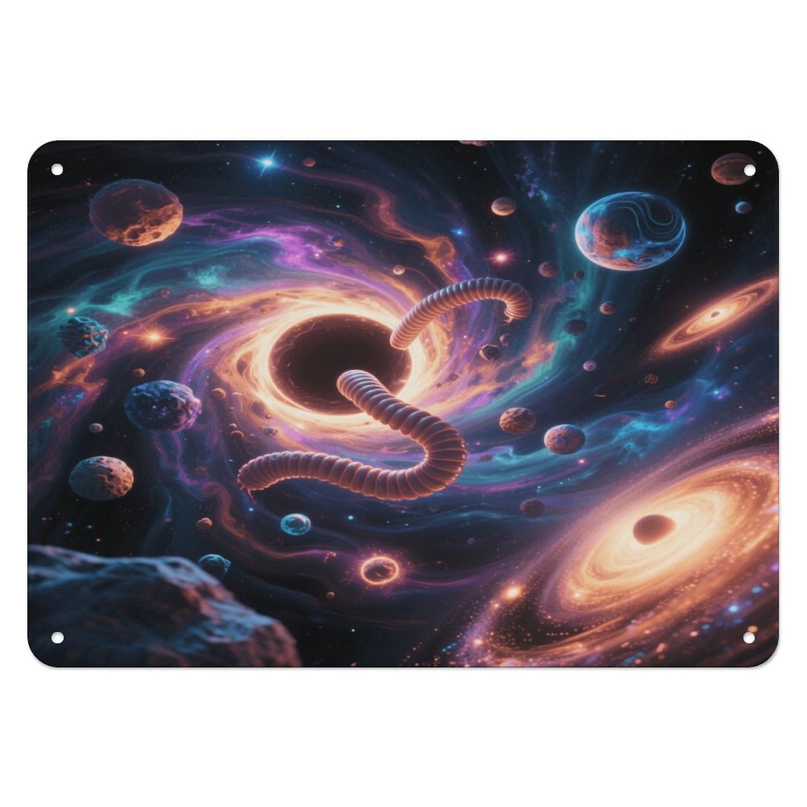 Fekiloot Style Interstellar Wormhole Wall Decor Iron Painting Metal Sign