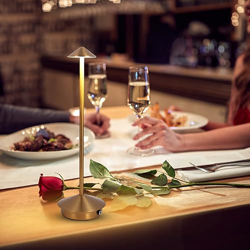 Miniatura 6 de Lámpara de mesa inalámbrica lámpara de escritorio LED portátil lámpara de mesa de noche recargable Mordern en aluminio luz de mesa regulable para