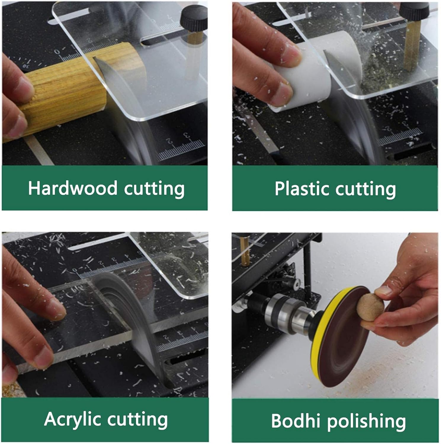 Table Saw 7-level Speed Adjustable Electric Table Saw Mini Desktop Circular Saw with Angle Guide, Cutting Depth Up to 35mm, Package 2