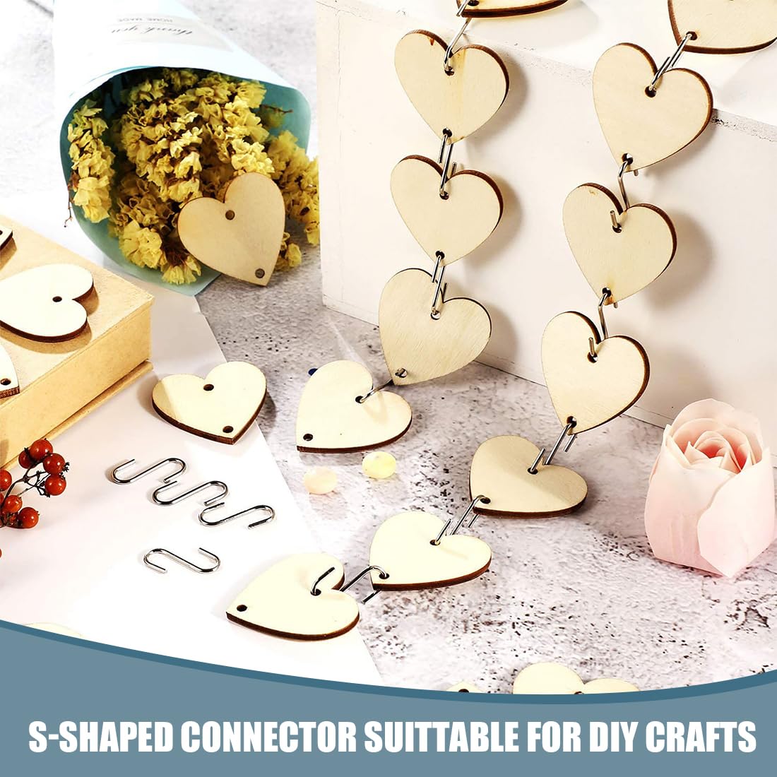 100 ganci mini S neri, piccoli ganci da cucina a forma di S ganci in acciaio inossidabile per cucina, bagno, camera da letto, ufficio (nero)