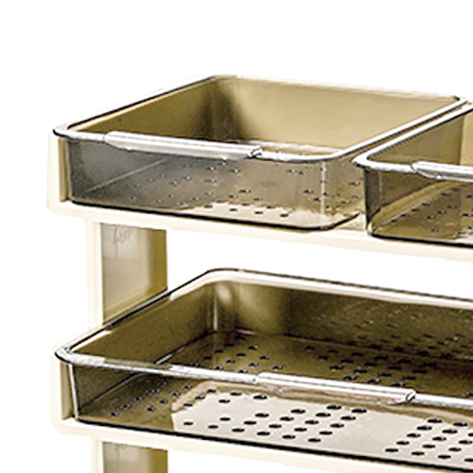 Fyearfly Scaffale portaoggetti da cucina a 5 ripiani in plastica per piano di lavoro, camera da letto, bagno, design salvaspazio e rimovibile