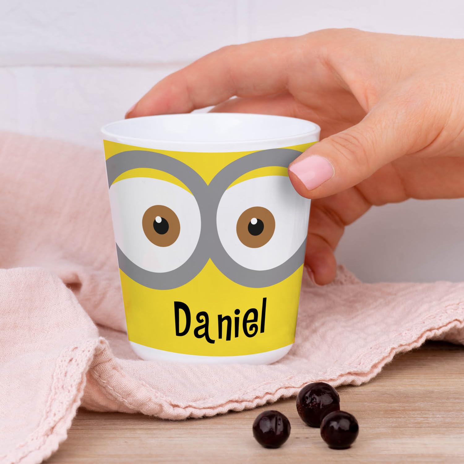 Wanapix | Vaso Plástico Niños | Vaso Personalizado con Nombre |Vasos de Plástico Duro Irrompible |Vuelta al Colegio/Guardería | Sin BPA | Taza Infantil | 235ml | Bob