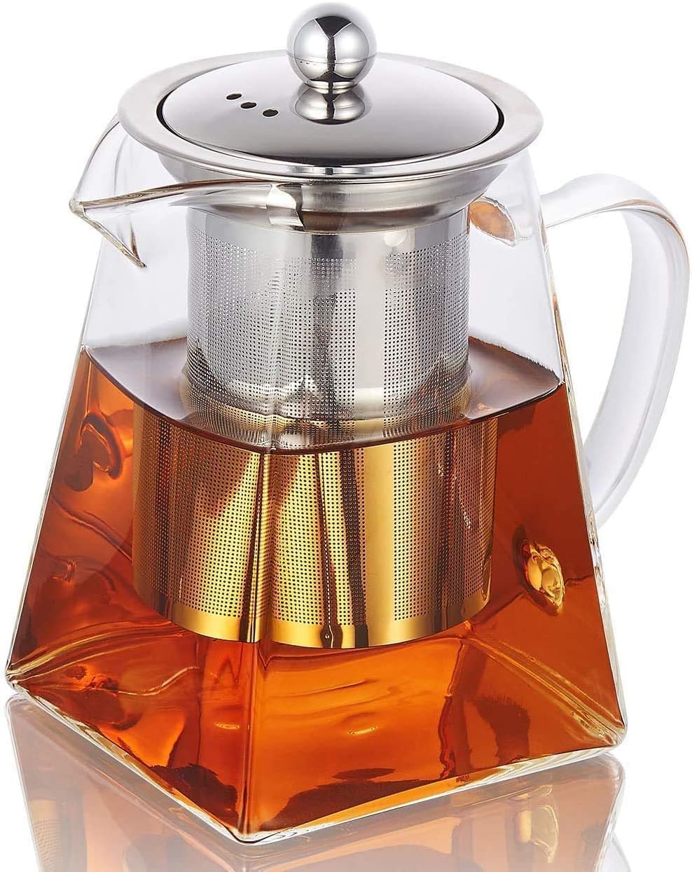Teiera Quadrata Nel Vetro Con Infusore, Borosilicato Da 550 Ml Filtro Teiere Un Foglia Trasparente Per Te Sfuso 87938749