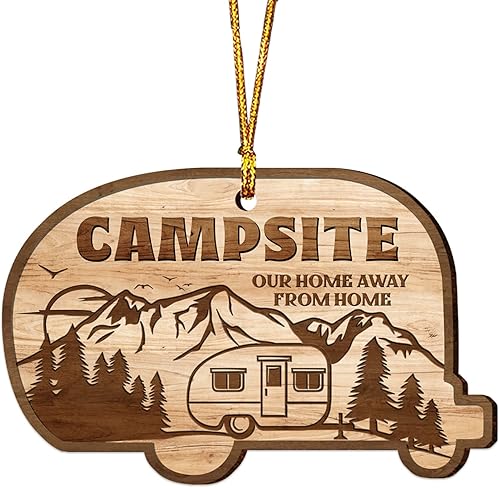 Miniatura 1 de N NAMESISS Adorno de campamento con estampado completo adorno de fogata adorno de caravana adorno de caravana adorno de Navidad adorno de árbol de