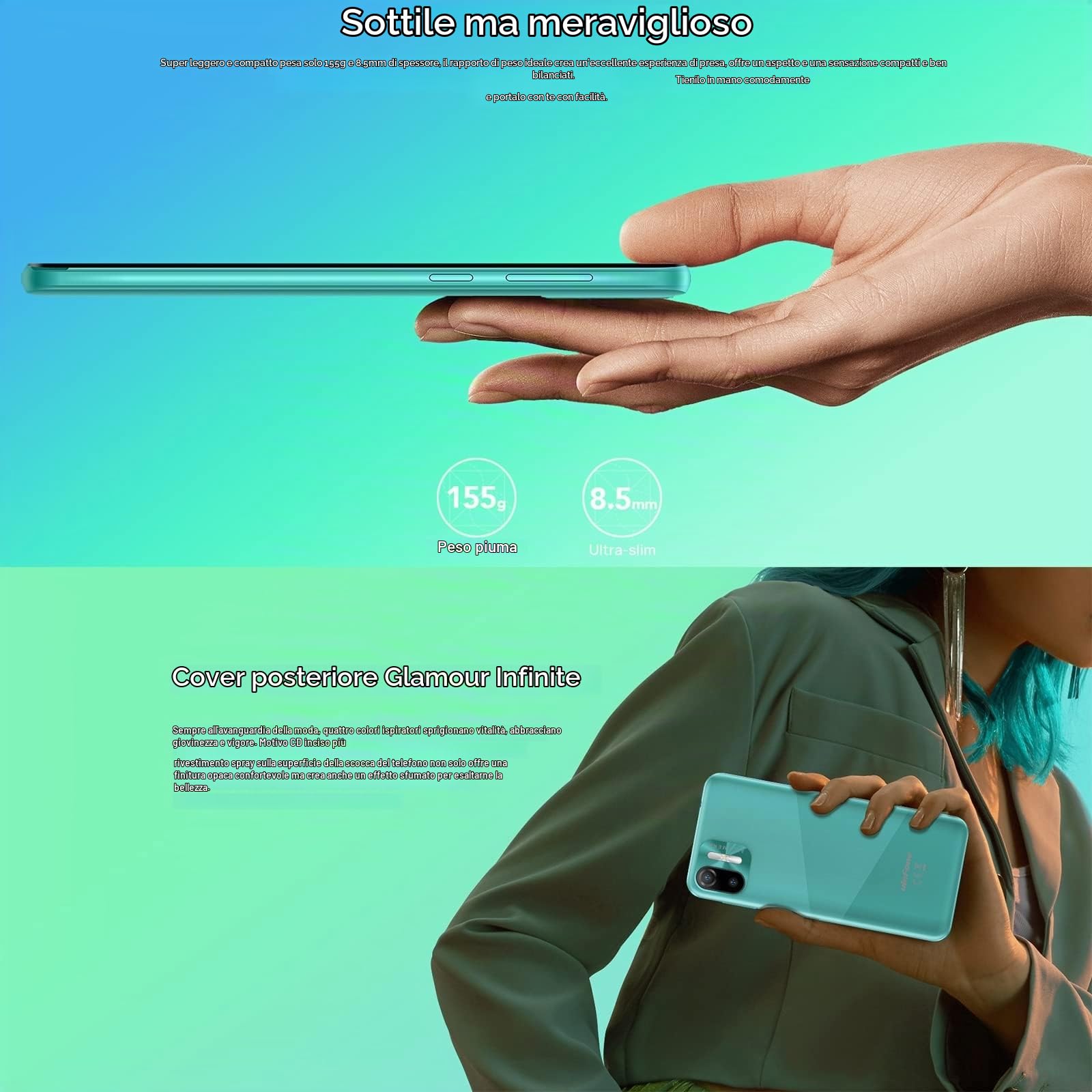 Ulefone 4G Smartphone Offerta del Giorno NOTE 6(P), 8,5mm Ultra Sottile Cellulare DUAL SIM,Schermo HD+ 6,1'', Slot Per 3 Schede, Android 11 Go, 2GB+32GB, Fotocamera 8MP+5MP,GPS Sblocco Facciale Nero