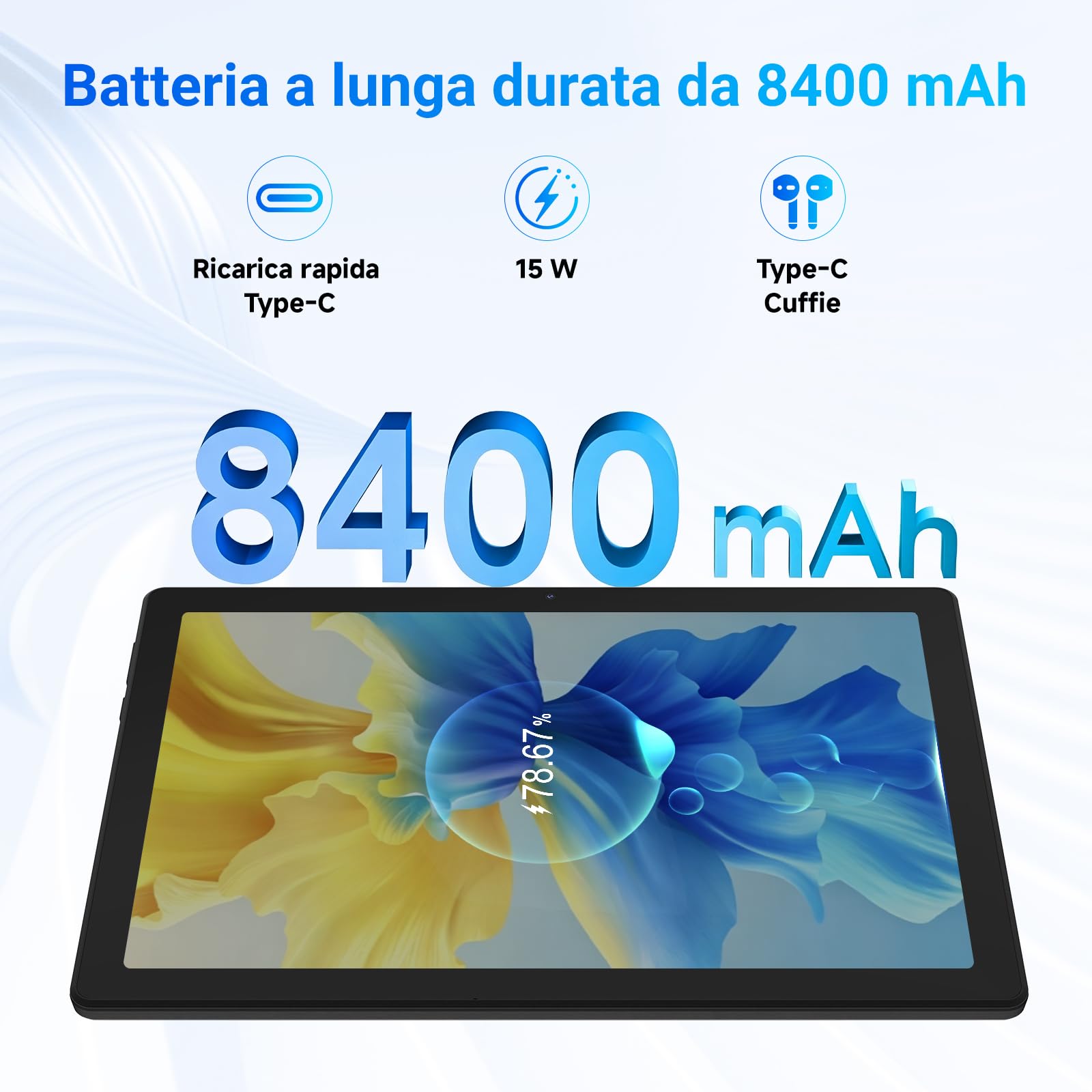 Gleeso Tablet 11,5 Pollici｜Android Tablet con Octa-Core, 30GB RAM 1TB TF, 2000*1920 2K Android Tablet con Sblocco Facciale, Widevine L1, Bluetooth 5.4 / WiFi 5G, 13MP Fotocamera, Tablet PC OTG - Nero