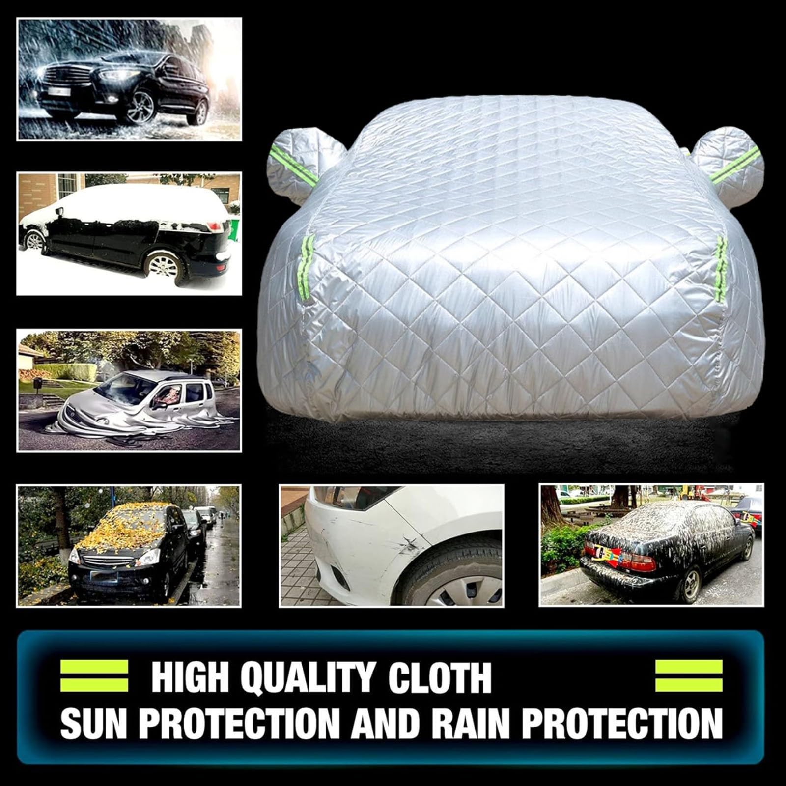 Personalizado Impermeable Funda Coche Antigranizo para Dacia Duster(2010-2026),Cubre Coches,Funda Completa para Coche Antigranizo Transpirable Engrosada Antiviento Lonas Exteriores(Plata)