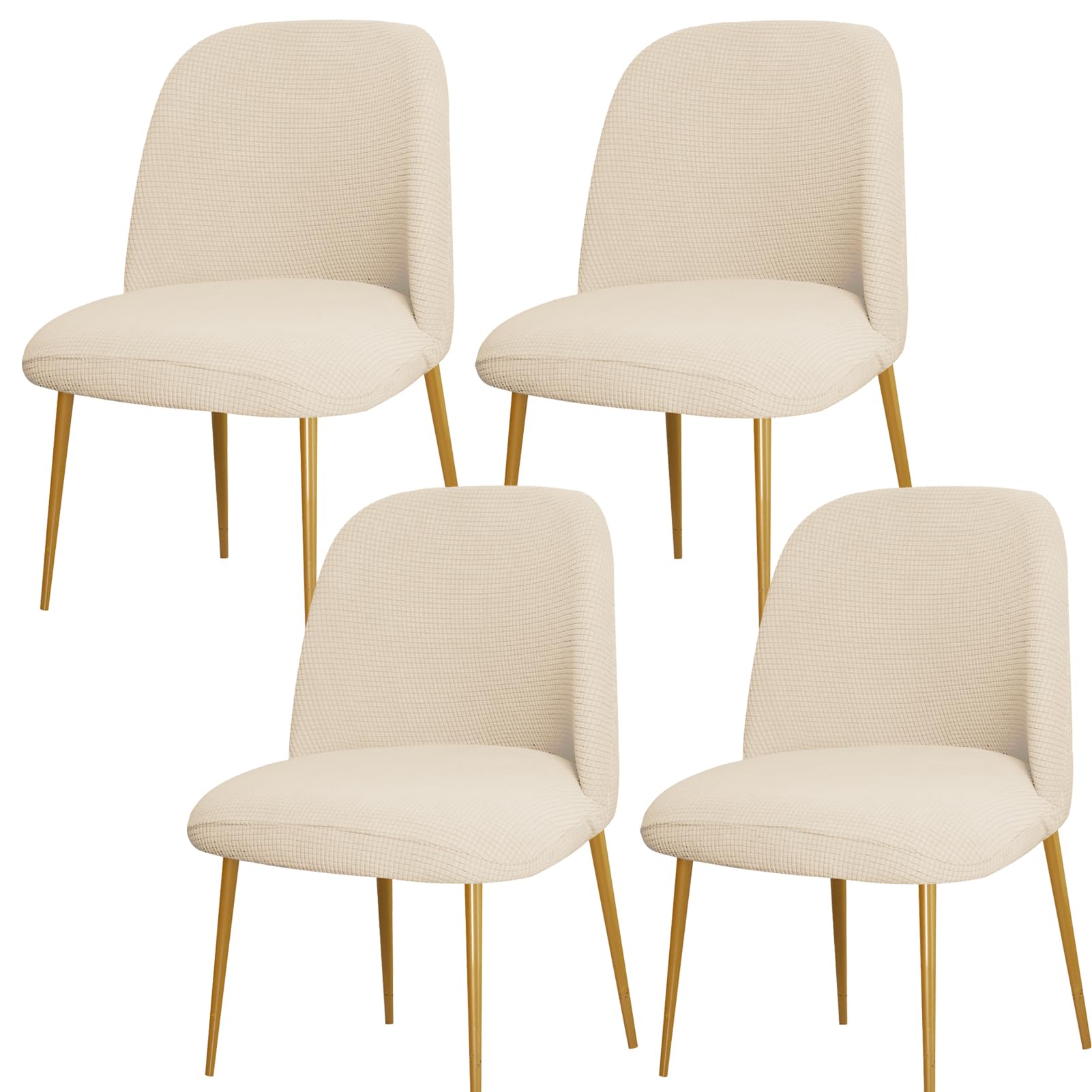 ZHUIYUAN Curved Back Chair Covers For Dining Chairs Set Of 1/2/4/6, Semi Circle Back Dining Room Chair Cover Chair Protector Seat Covers
