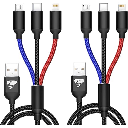 Amazon Usbケーブル 3in1 Aioneus 2本セット 3イン1 充電コード Usbマルチケーブル ライトニングケーブル Usb Type Cケーブル マイクロusbケーブル Iphone 12 11 8 7 6 Galaxy S S10 S9 S8 S7 Xperia Xz 5ii 1ii Micro Usb