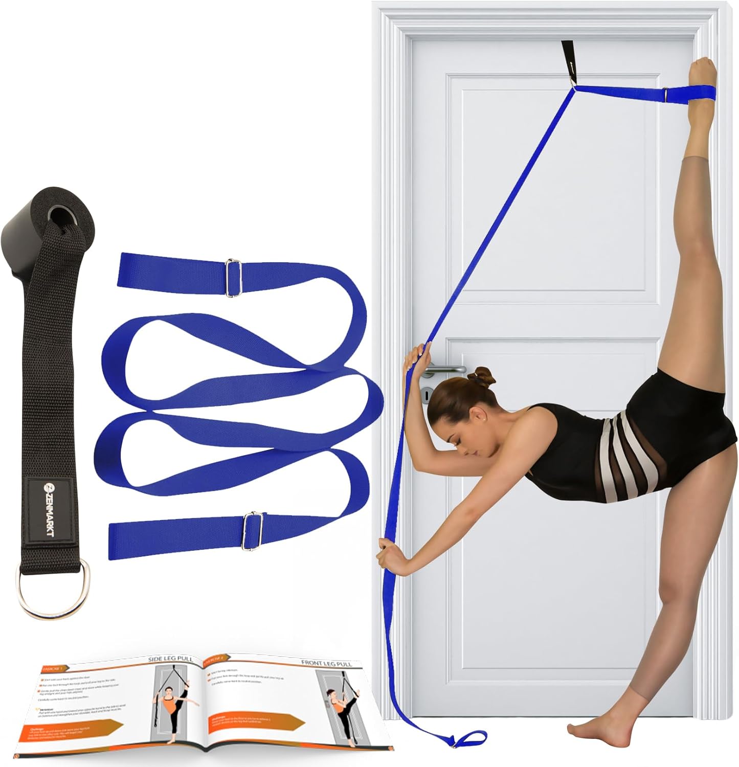 Stretching Strap With Door Anchor – Stretching Equipment to Improve Legs Flexibility – Splits Trainer For Home Ideal In Ballet, Dance, Cheerleading, Taekwondo, Yoga, Pole Dancing & Gymnastics