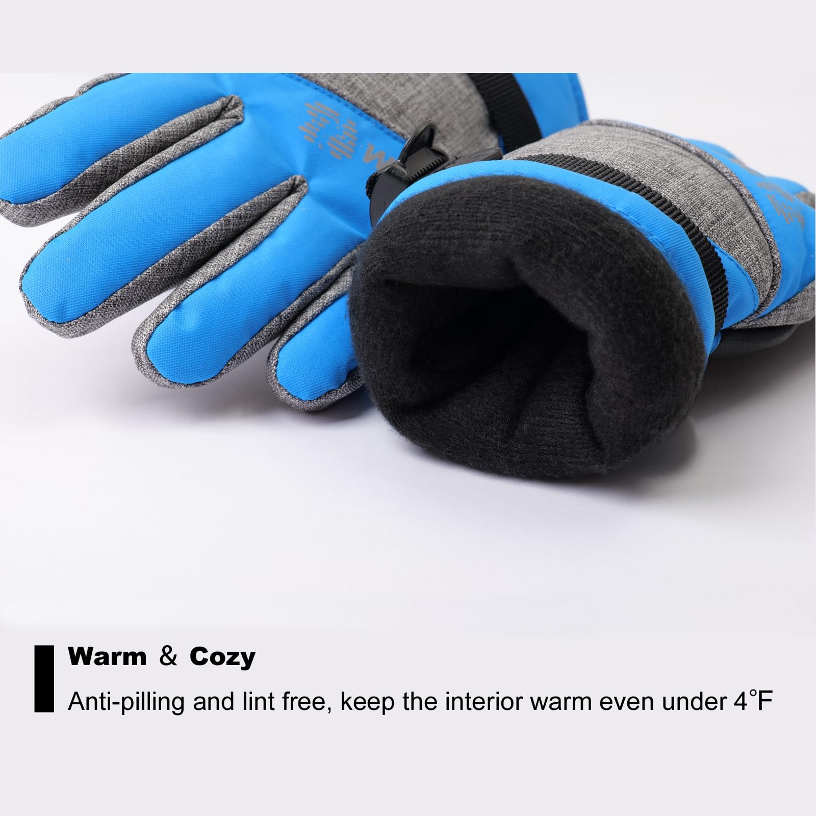 Guantes de nieve y esquí para niños, 3M Thinsulate, impermeables, para clima frío, guantes juveniles para esquí, snowboard, para niños y niñas