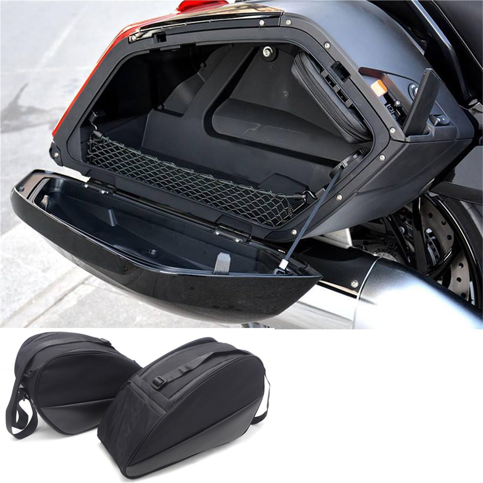 para BMW K1600b K 1600 B K1600 2018 Bolsas De Equipaje para Motocicletas, Bolsa Interior con Forro, Caja Lateral Impermeable, Color Negro