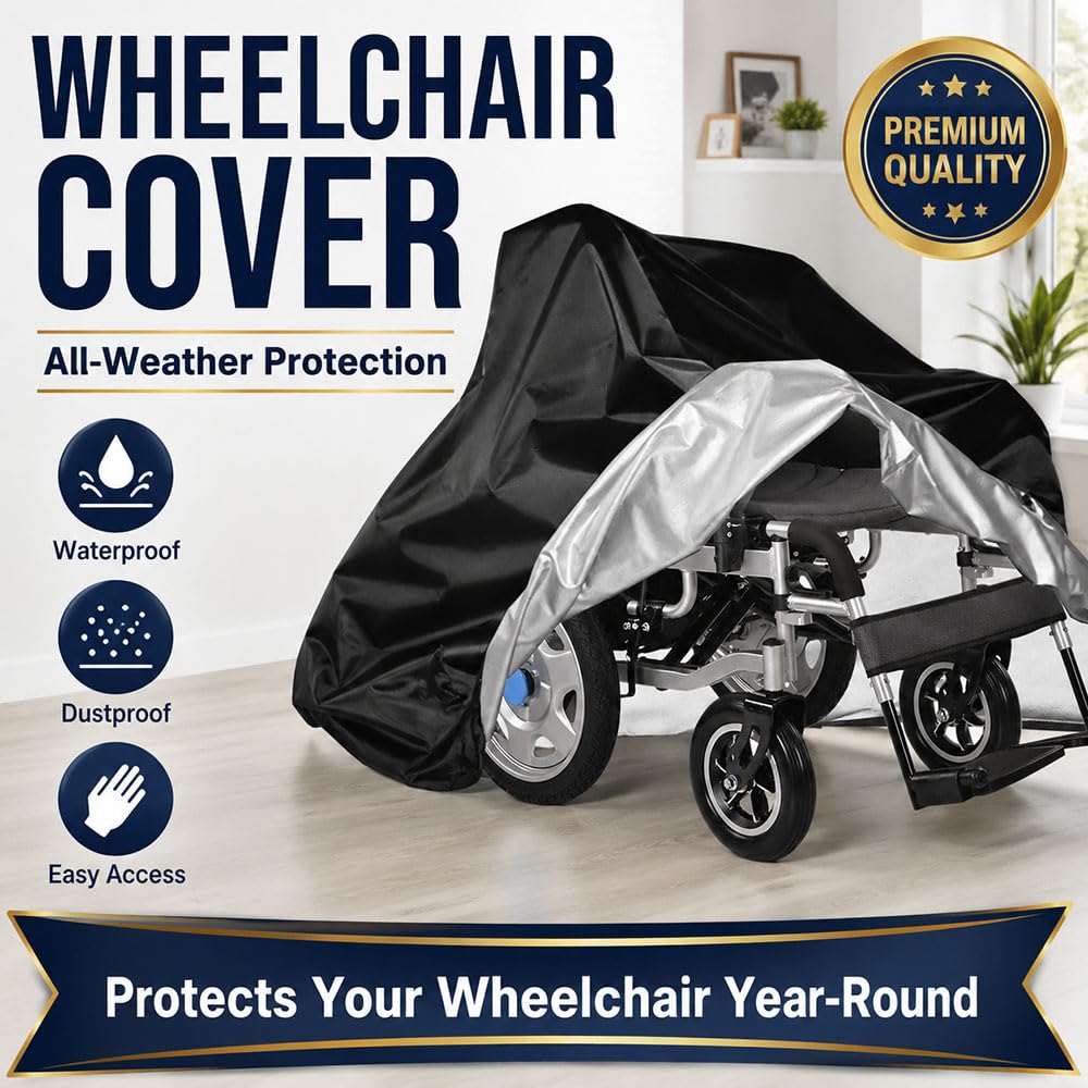 Funda Silla de Ruedas para Culver Mobility Hermes Eléctrica, Cubierta Impermeable Exterior, Protección contra Lluvia Polvo y Rayos UV