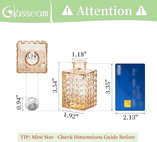 Miniatura 2 de Glasseam Jarrones de cristal para centros de mesa pequeño jarrón de flores, juego de 4 mini jarrones vintage para flores, jarrón de centro de mesa