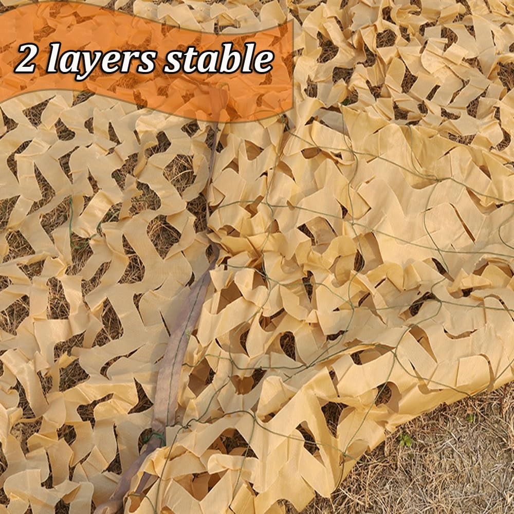 Tarnnetz Sand, Camouflage Netz Beige Sonnenschutz Netz für Outdoor Garten Party Dekorationen, Sonnensegel Tarnung Netz(6X8M)