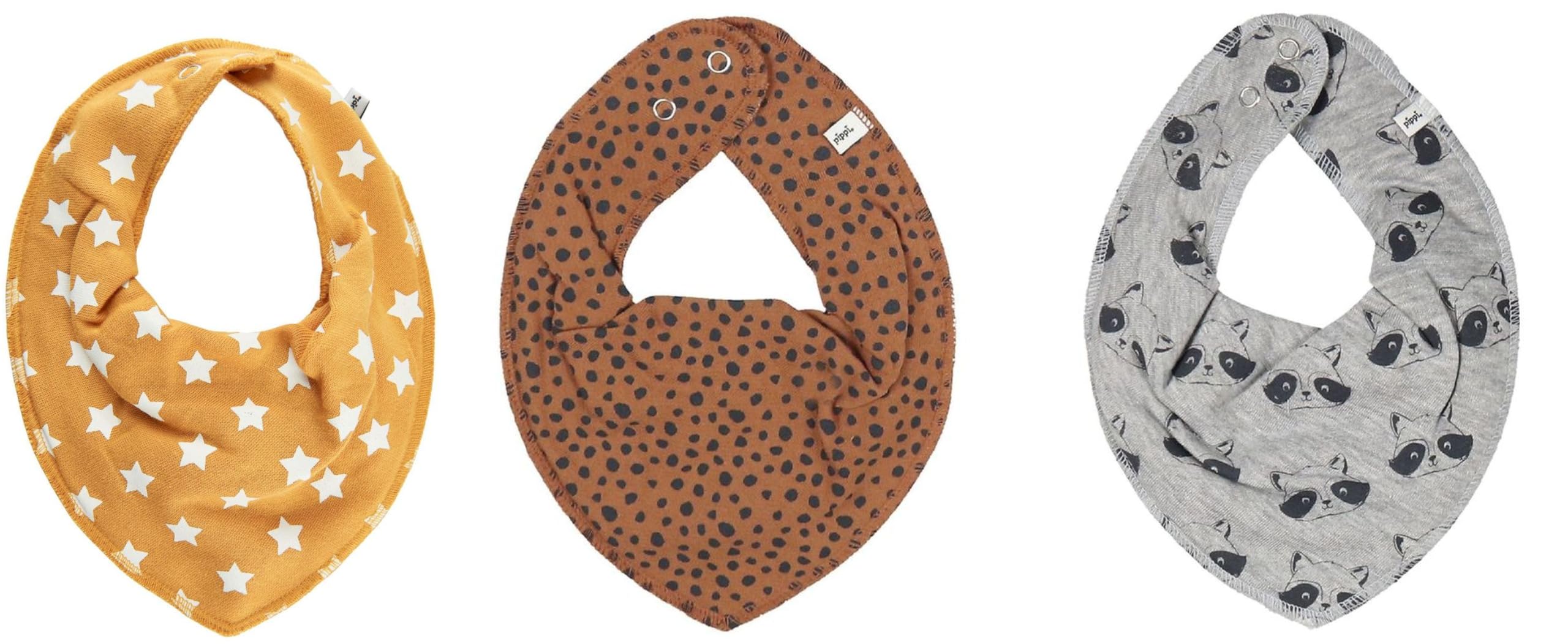 Pippi Unisex Baby 3er Pack Bibs Dreieck Lätzchen, Burlwood, Einheitsgröße