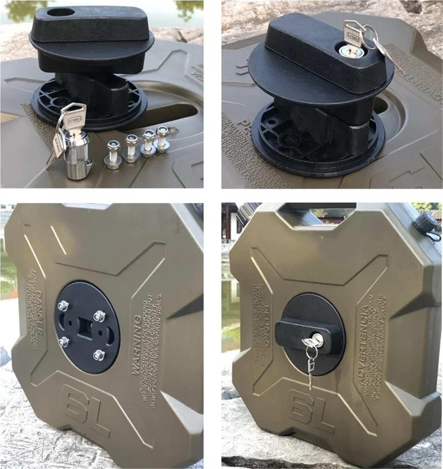 kanister na benzynę 6L litrów Czarny Czerwony Zielony Pojemnik Zbiornik na Paliwo(6L Green No Lock)