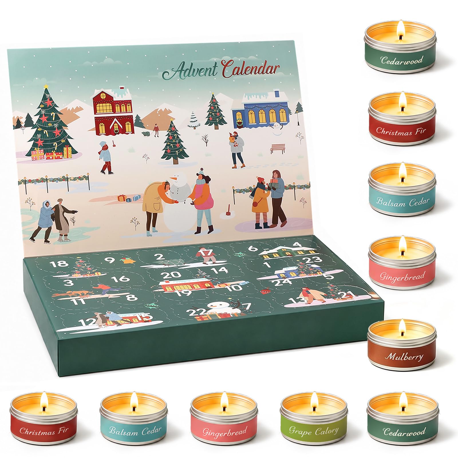 24 Tage Adventskalender Duftkerzen