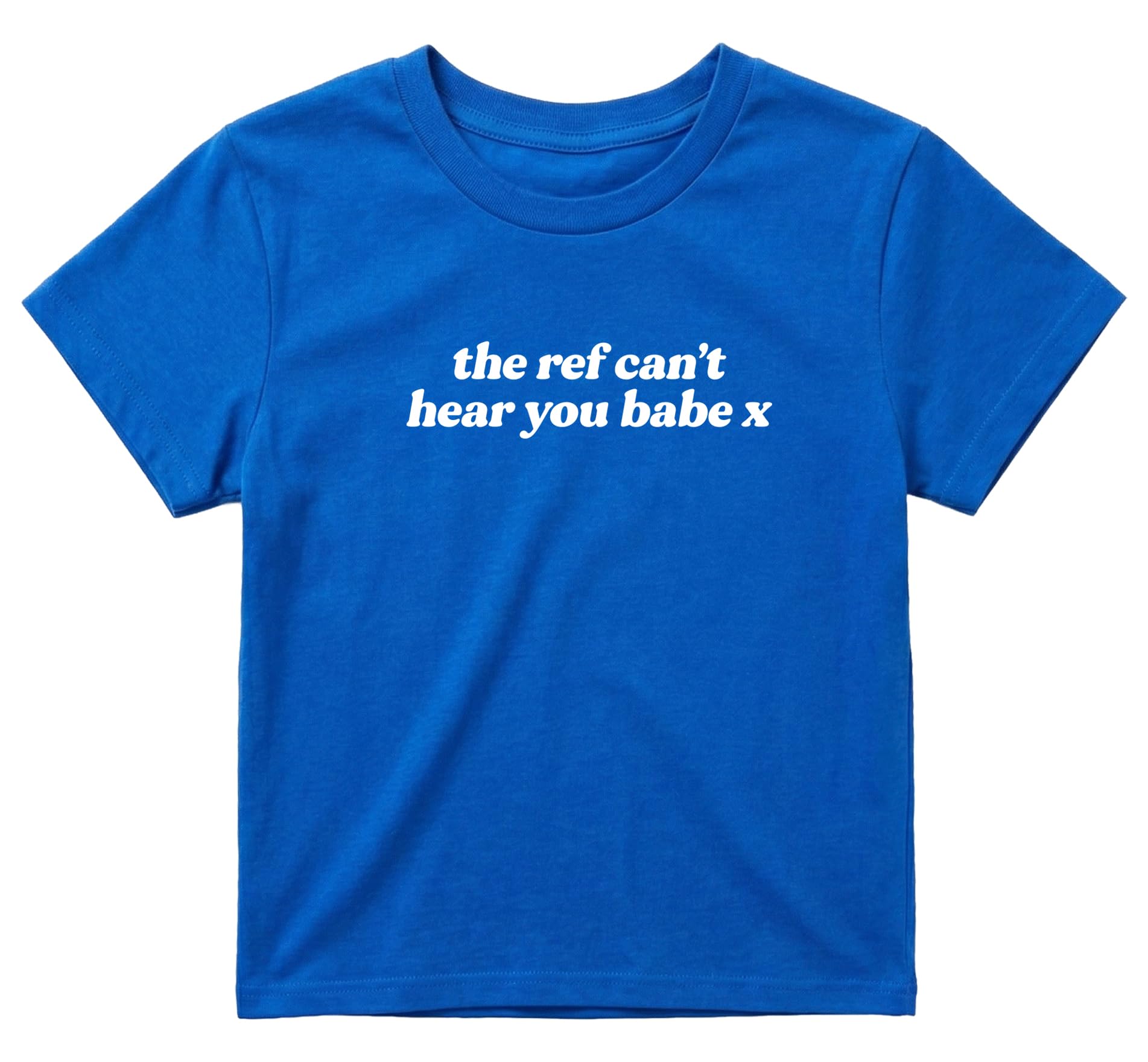 Sanfran Clothing The Ref Can't Hear You Babe Baby Tee T-Shirt Top World Football Shirt England Scotland Country Team 2026 Soccer Womens Flag Varsity Shirt Royal Blue - XL