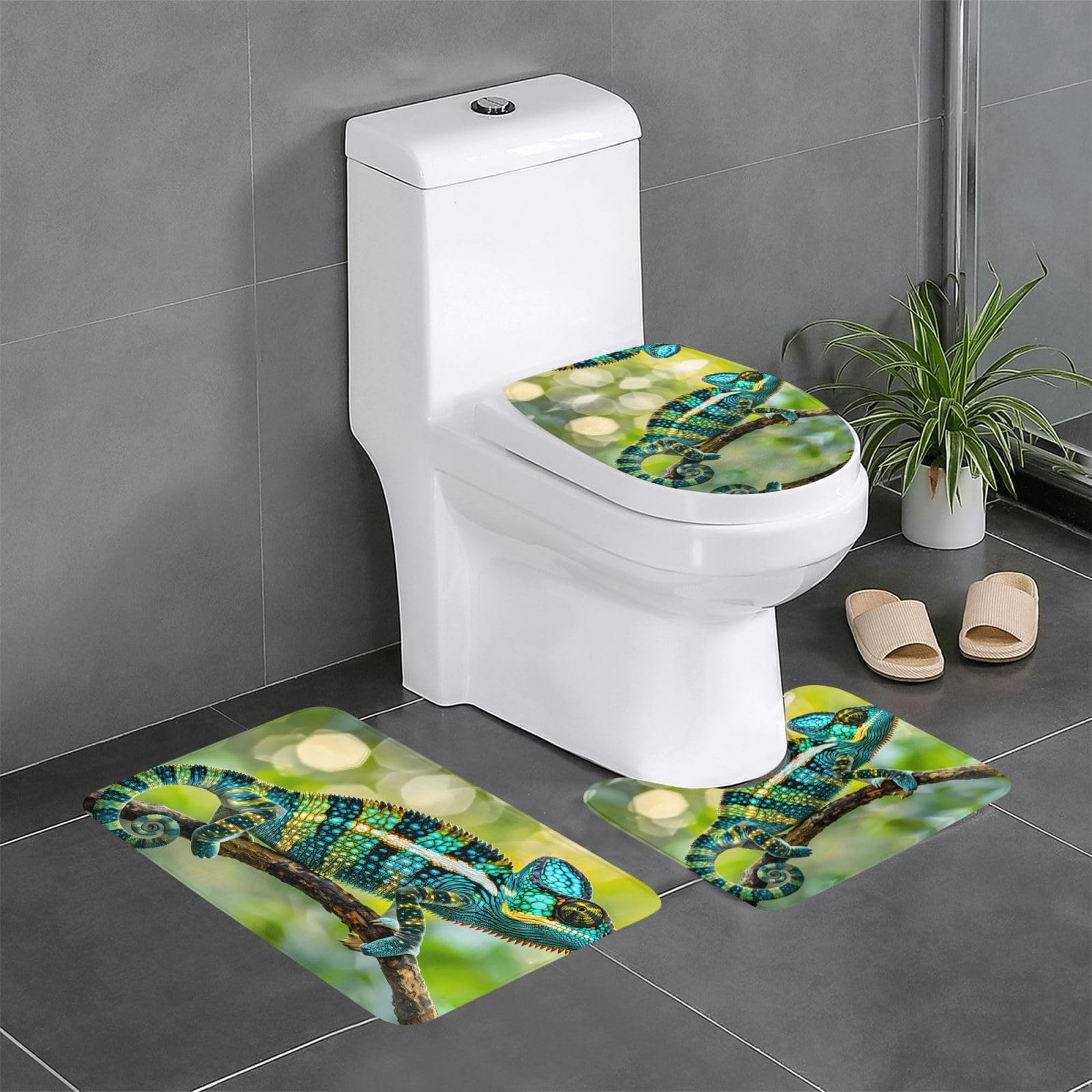 Tapis de salle de bain caméléon anti-glisse pour résoudre le problème des WC humides