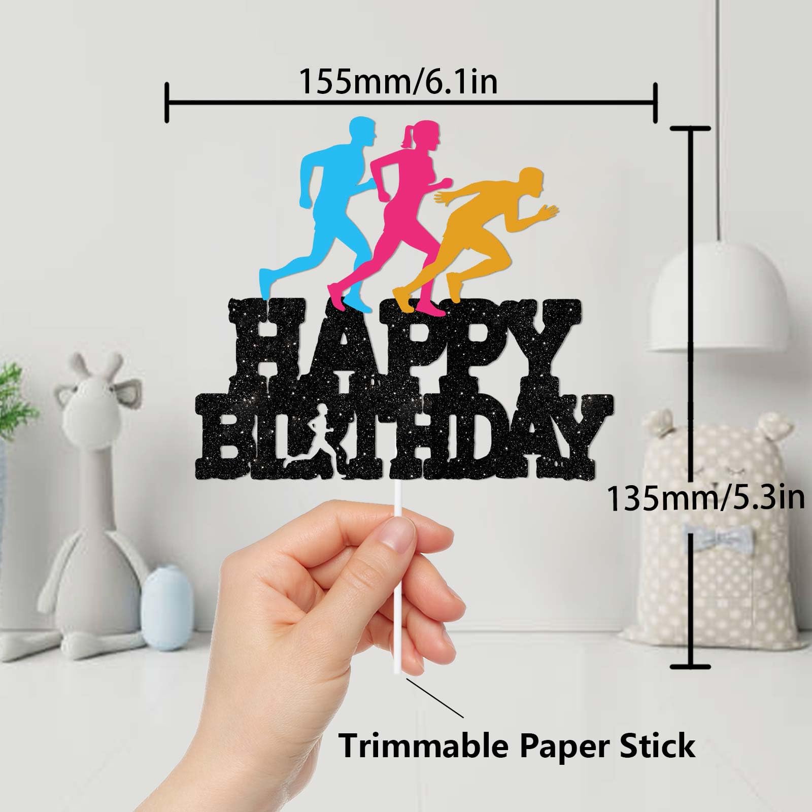 L-Ca-0320 Kuchenaufsatz Babyparty Space War Thema – 'Happy Birthday' Topper Mit Sternen & Raketen, Ca. 15 X 15 Cm