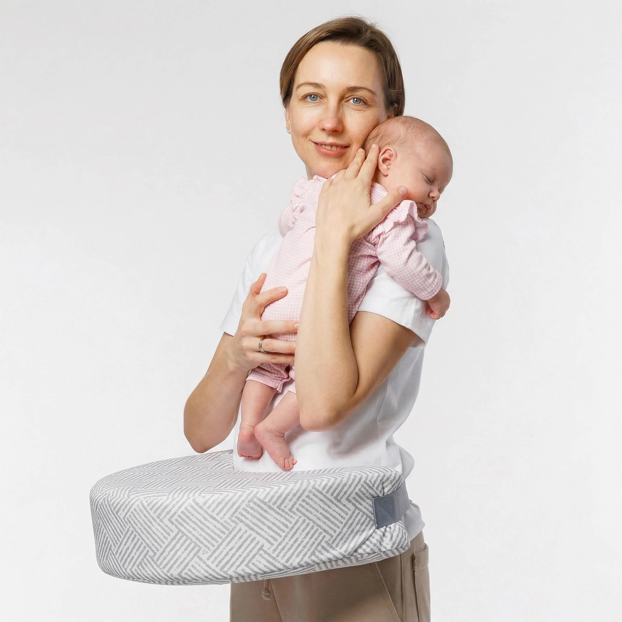 Lite mit Memory Foam, Stillkissen mit Taillenfixierung, freihändiges Stillen, ergonomische Lagerung, Nacken- und Rückenstütze, Abnehmbarer Baumwollbezug, Universalgröße XS–5XL