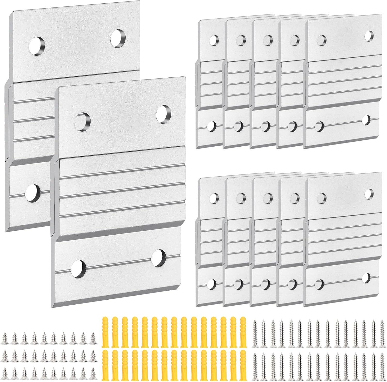 12 Pairs French Cleat Picture Hanger, 2inch Aluminum French Cleat Hanger Heavy Duty, Z Clips Interlocking Wall Mounting Bracket Hardware Kit Level Tool for Photo Art Frames Mirror Cabinet